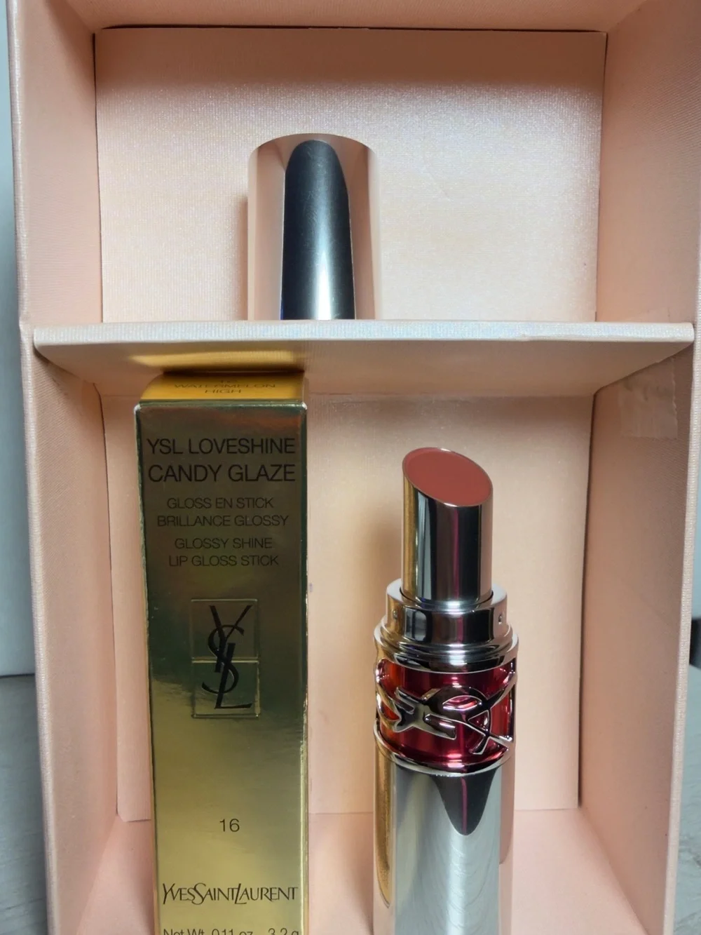 Yves Saint Laurent YSL LoveShine Candy Glaze Lip Gloss Stick - Pink